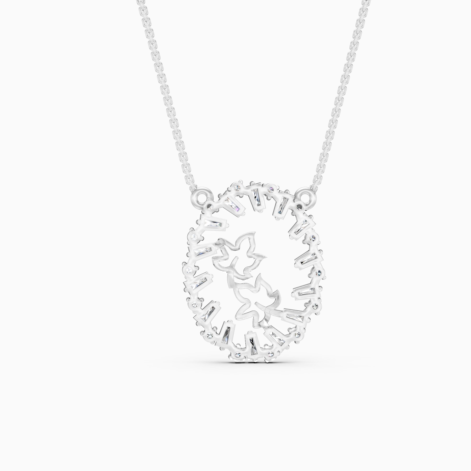Floral Diamond Pendant Necklace